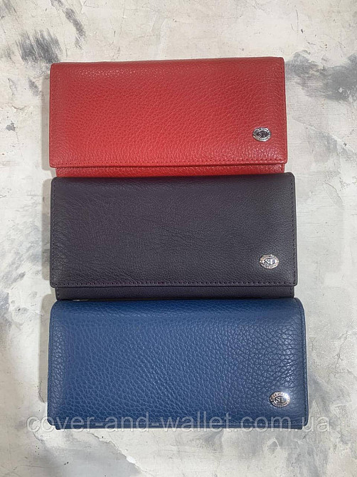 Фиолетовый женский кожаный кошелёк среднего размера с монетницей ST Leather Киев - изображение 8