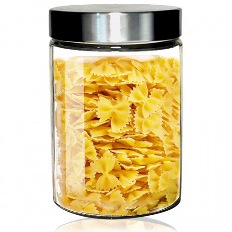 Банка стеклянная с крышкой для хранения сыпучих круп и макарон 1200мл Винница - изображение 1