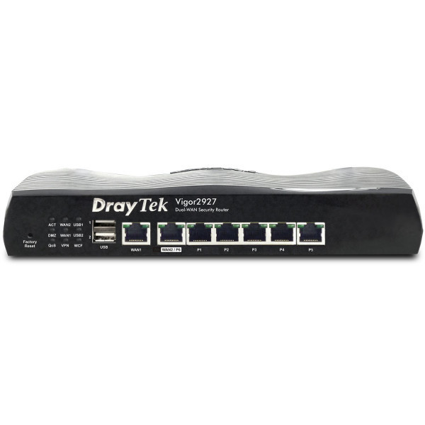 Маршрутизатор Drytek Vigor 2927, 2(4) WAN GbE, 5 LAN GbE, 2 USB 2.0, 50 VPN, Multi-LAN (8+DMZ+IP Rou Киев - изображение 1