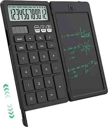 Калькулятор NEWYES 2-in-1 чорний 6.5" LCD великі кнопки великий екран портативний настільний solar/CR1220 Київ