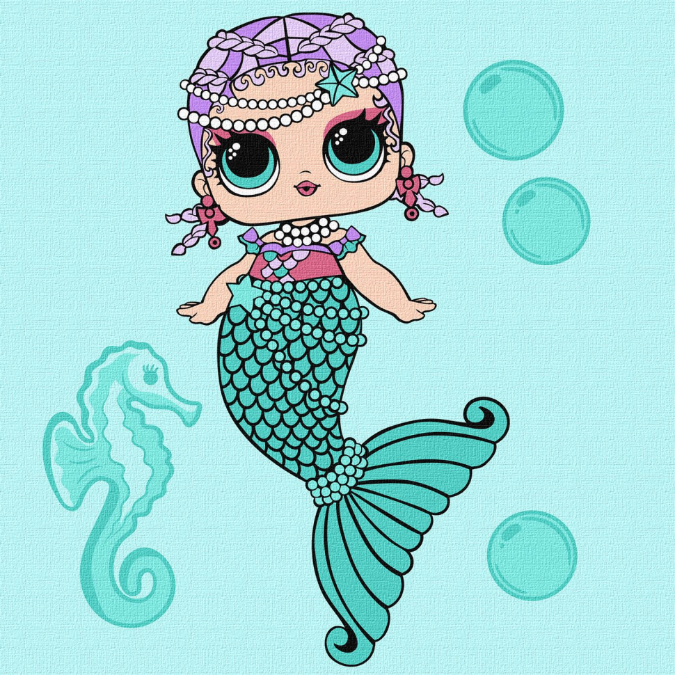 Картина за номерами "L.O.L. Surprise! Mermaids Merbaby" KHO6262, 40х40 см Вінниця - фото 1
