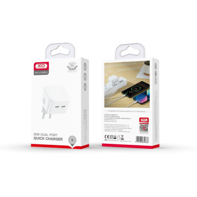 Зарядний пристрій XO QC 3.0 L102 35W/2 USB-C + cable Lightning NB113 White (XO-L102i-WH) Вінниця - фото 4