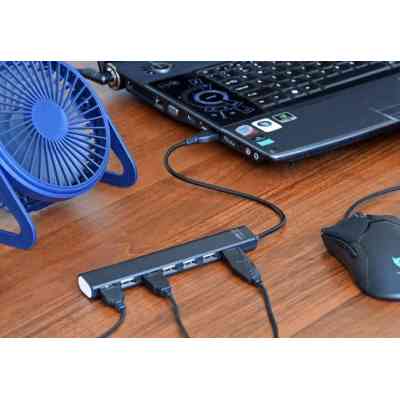 Концентратор Gembird 7 x USB 2.0 black (UHB-U2P7-04) Винница