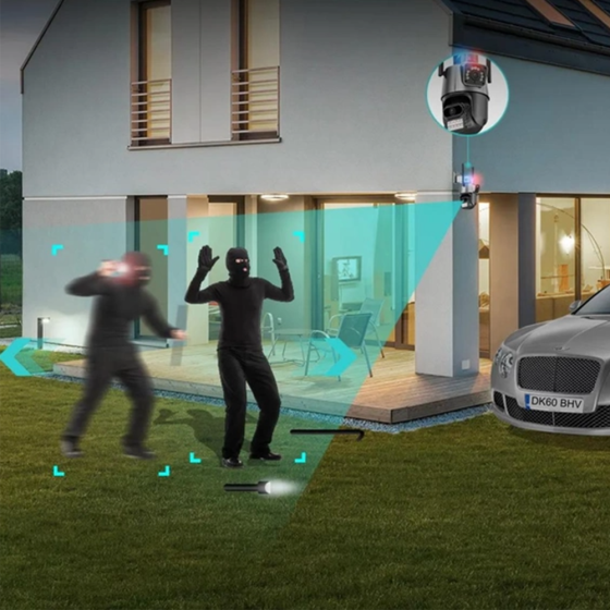 Уличная охранная WIFI камера 8,Dual Lens (сирена,iCSee) SBR Киев