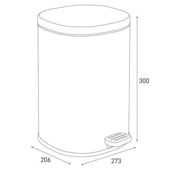 Овальное мусорное ведро с плавным закрытием Zerix Prime-TC0105 черное 5 л (ZX5902) Харьков