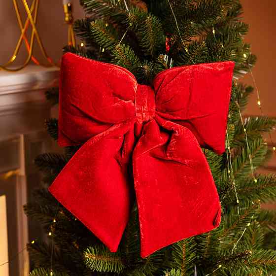 Yiwu Оксамитовий бант для декору на ялинку 35×45 (см) Бордовий CR-2-3 Коломыя