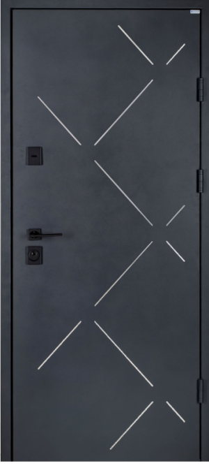 Двери входные с терморозрывом Бастион РУБИКОН Ескада 7 RAL 7016 / ПВХ Бетон Антрацит 860х2050 мм Киев - изображение 1