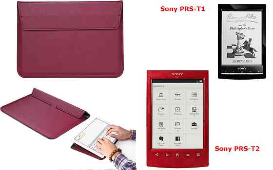 Чехол-конверт VitoCase для Sony PRS-T1, Sony PRS-T2, с функцией подставки для книги Бордовый Киев