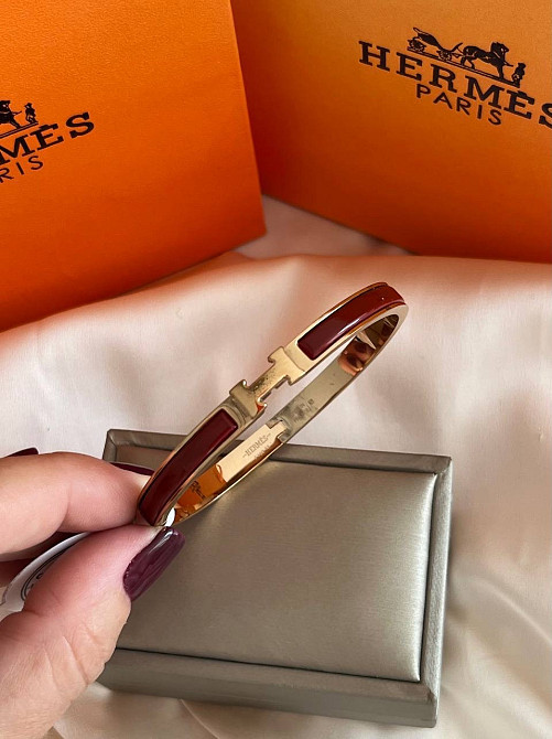Браслет Hermes бордо, покрытие лимонное золото 18К, размер 16-17 Одесса - изображение 16