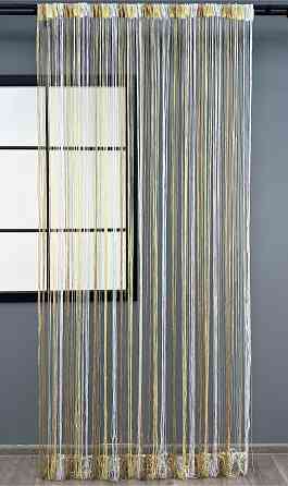 Шторы-нити с люрексом Бежевый с молочным и белым 300х300см 1 шт (61-100) Киев