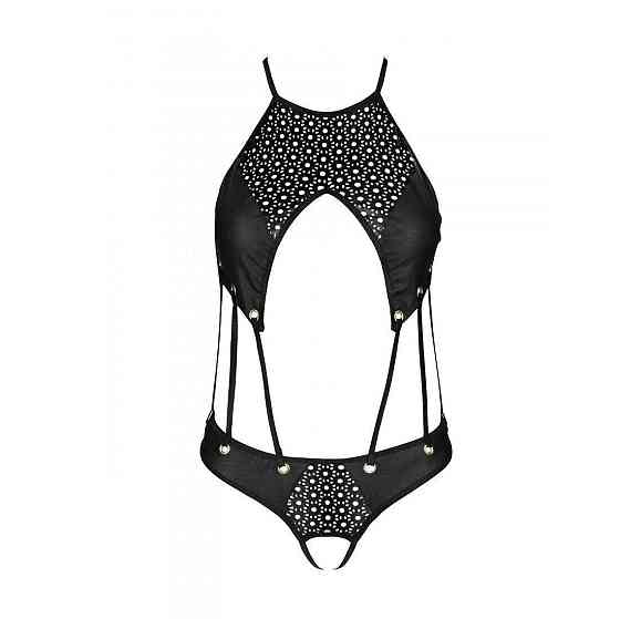 Розпродаж!!! Боді з екошкіри з ремінцями та перфорацією Tamaris Body black L/XL — Passion Sex Aura Київ