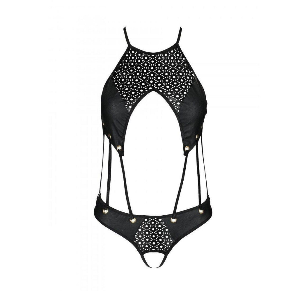 Розпродаж!!! Боді з екошкіри з ремінцями та перфорацією Tamaris Body black L/XL — Passion Sex Aura Київ - фото 3
