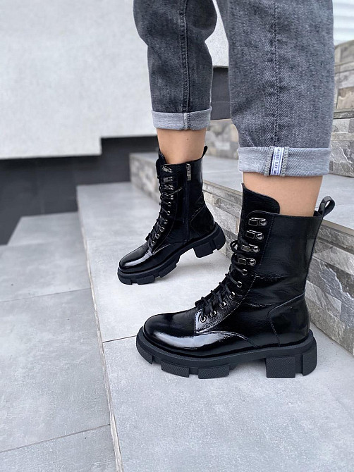 SOTHBY'S Черевики жіночі Sothby's чорні шкіра лакована 37/39р. (M-1730 4195) Коломыя - изображение 1