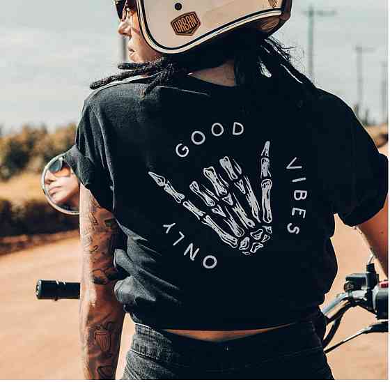 Футболка женская с принтом  44 Черная 2634325607 Днепр