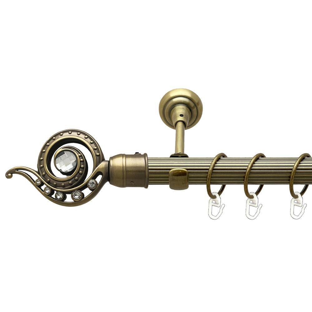 Карниз Orvit Око Дракона металевий однорядний відкритий рифлена труба кільце металеве Антик 25 мм 200 см (00-00017626) Львів - фото 1