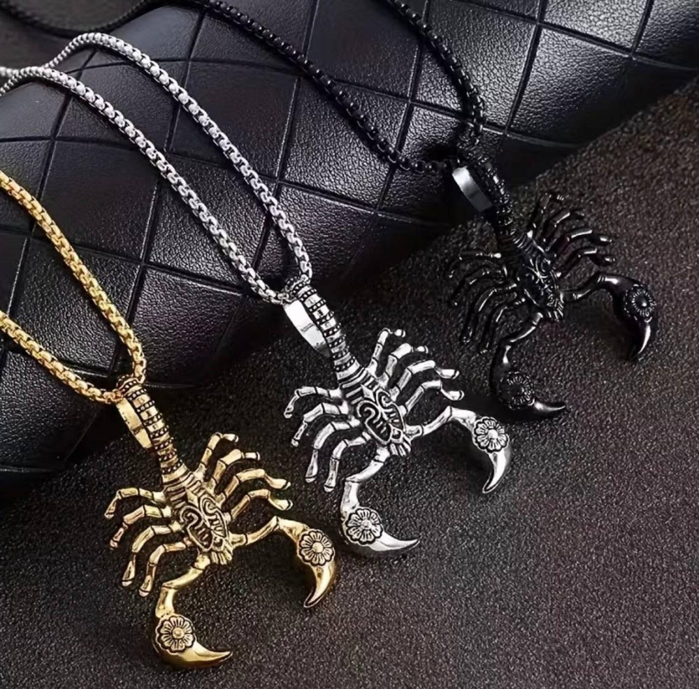 Підвіска скорпіон на ланцюжку чоловіча, кулон знак зодіаку Скорпіон, чорний метал Київ - фото 3