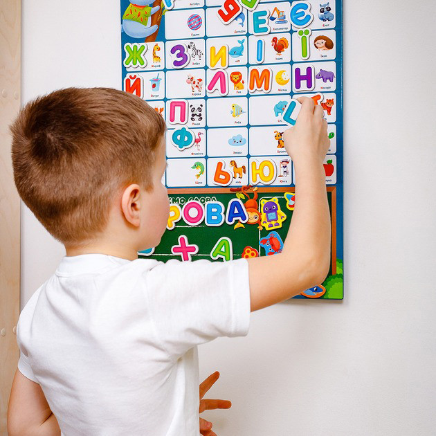 Дитячий навчальний плакат "Магнітна абетка" VT5555-05, 55 магнітів Вінниця - фото 6