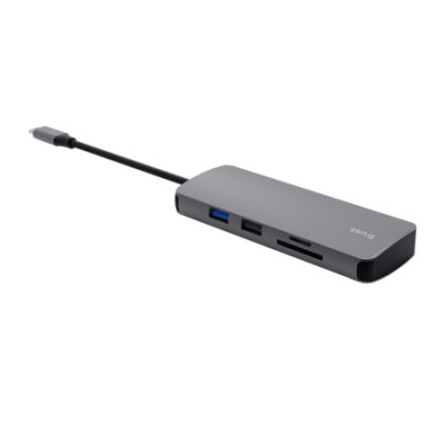 Концентратор Trust USB-C 8-in1 1xUSB-А 3.2/USB-A 2.0/2xUSB-С/HDMI/Ehernet/SD/microSD aluminium 0.15m grey (25672_TRUST) Винница - изображение 3