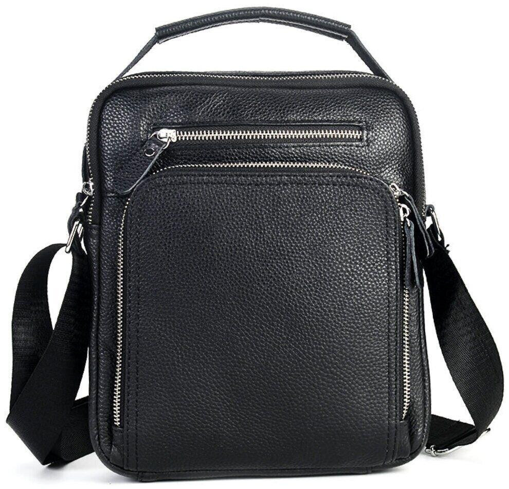 Сумка мессенджер кожаная Vintage 20247 Черная Киев - изображение 1