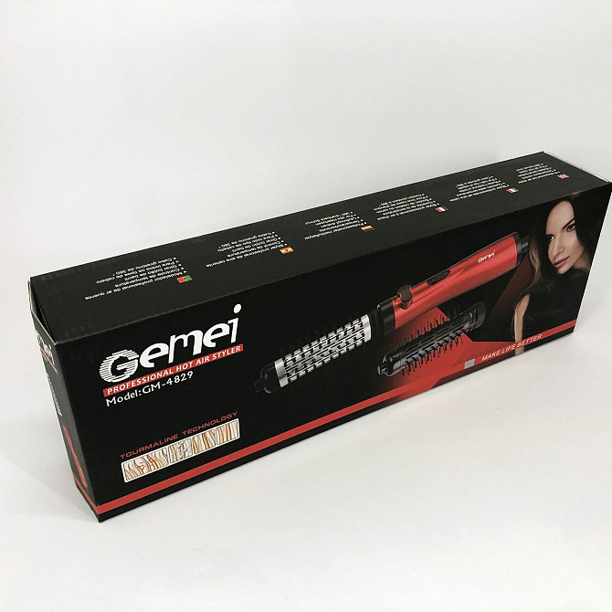 Фен з іонізацією та термозахистом Gemei GM-4829, Фен щітка для об'єму волосся Хороший ZE-36 Одеса - фото 3
