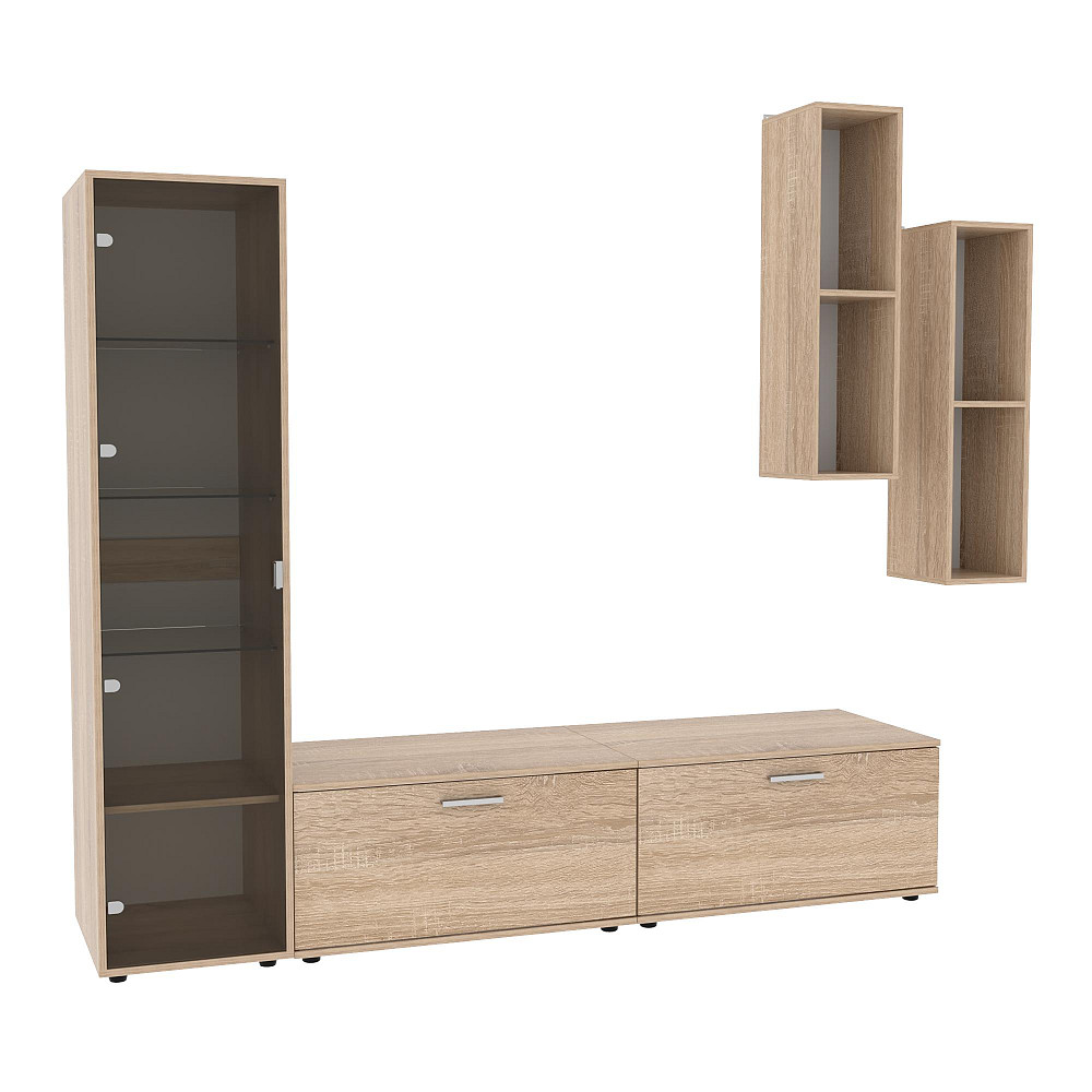 Стенка в гостиную Hugo-2, Дуб Сонома, 2060х520х1700 Львов - изображение 1