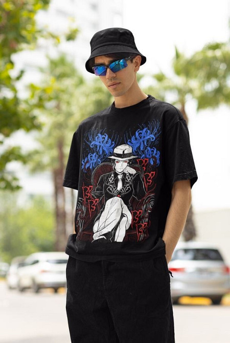 Футболка для хлопчика з аніме принтом Вбивця демонів оверсайз (зріст від 165 до 180) Чорний AnimeJ0847m Дніпро - фото 3