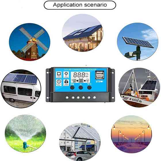 Контроллер солнечной батареи с ЖК дисплеем и USB 5В Киев