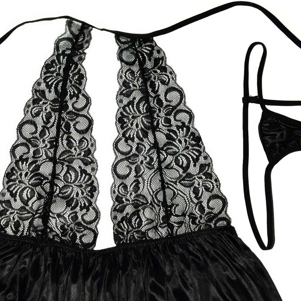 Чорний еротичний комплект великого розміру зі стрингами XL-XXL (50) Чорний Вінниця - фото 5