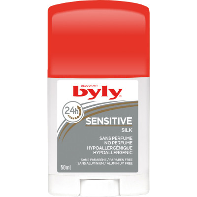 Дезодорант Byly Стік Sensitive Silk Захист 24 години Без запаху та алюмінію Гіпоалергенний для чутливої шкіри 50 (8411104004740) Вінниця - фото 1
