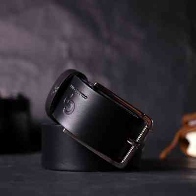 Ремень Grande Pelle Брючный из натуральной кожи Черный (11676) Винница