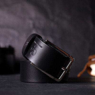 Ремінь Grande Pelle Брючний з натуральної шкіри Чорний (11676) Вінниця - фото 3