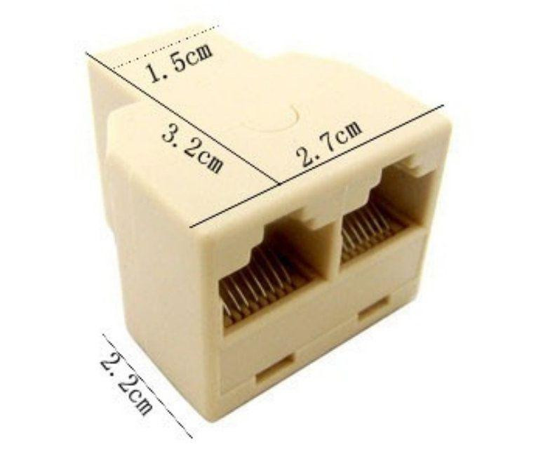 Компьютерный переходник 1 гнездо - 2 гнезда (8р8с), бежевый (Тип2) Полтава - изображение 1