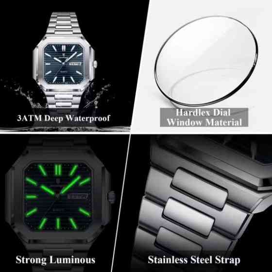 Часы мужские наручные Poedagar Chester (Серебристые с синим) Винница