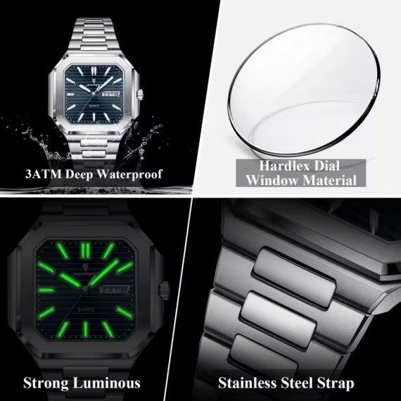 Часы мужские наручные Poedagar Chester (Серебристые с синим) Винница - изображение 6