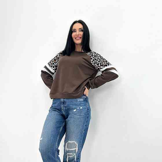 Жіночий світшот зі вставками "Artes" оптом | Норма Шоколадний, 42-44 Київ