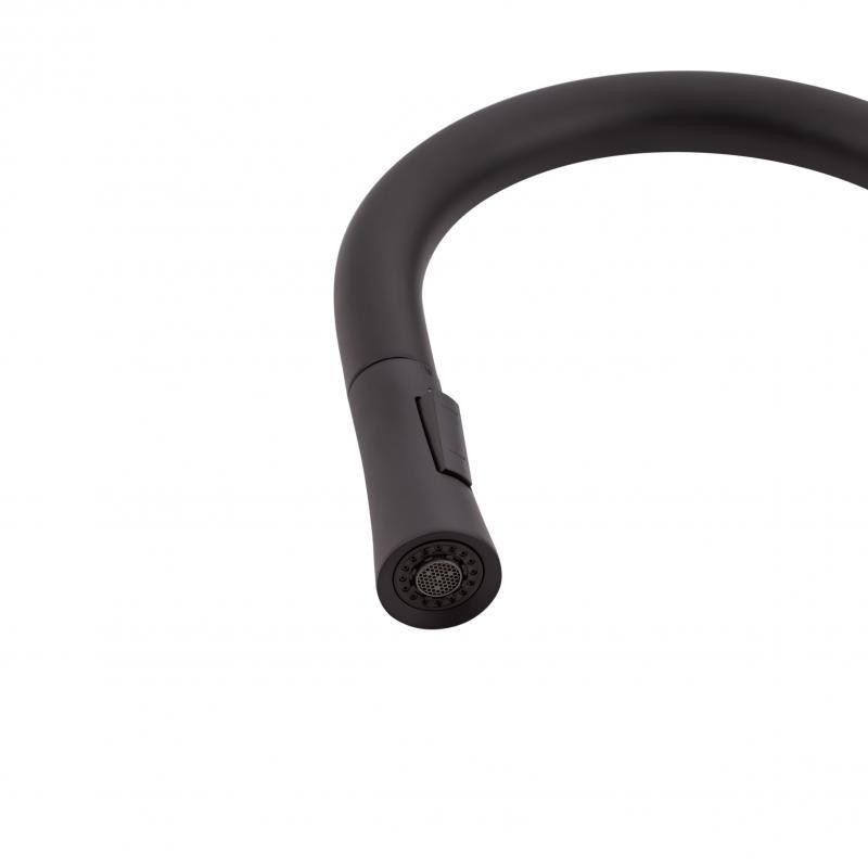 Змішувач для кухні Qtap Evicka з висувним виливом QTEVI9135103UB Black Matt чорний Київ - фото 6