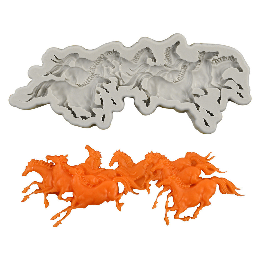 Молд силиконовый Лошади 170 на 65 мм серый Киев - изображение 6