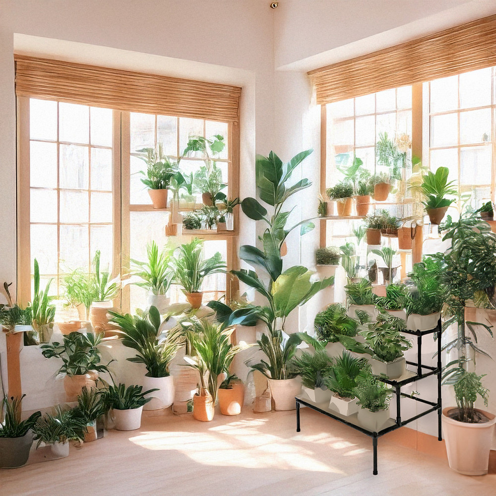 Підставка для квітів та вазонів Malva трирівнева ступінчаста металева чорна Борисполь - изображение 7