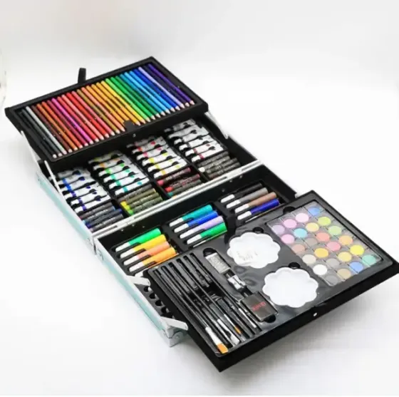 Набор для творчества Космонавт 145шт предметов алюминиевый чемодан синий / Детский набор для творчества / Набор художника Коломыя