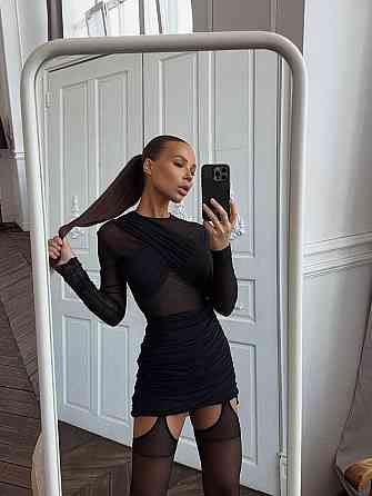 Жіноча романтична стильна міні-сукня сітка та мікродайвінг Одеса