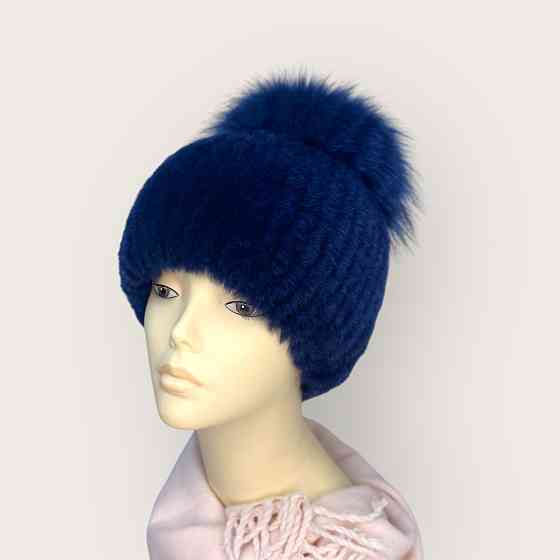 Шапка хутряна жіноча Бон Тіфані Синій Харків
