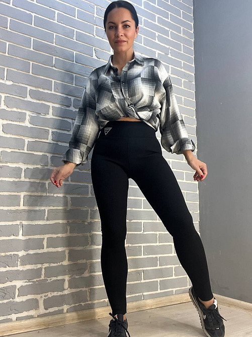 Лосини жіночі Ластівка 5247 рубчик широкий пояс утеплені на хутрі чорні, чорний, 5XL Київ - фото 17