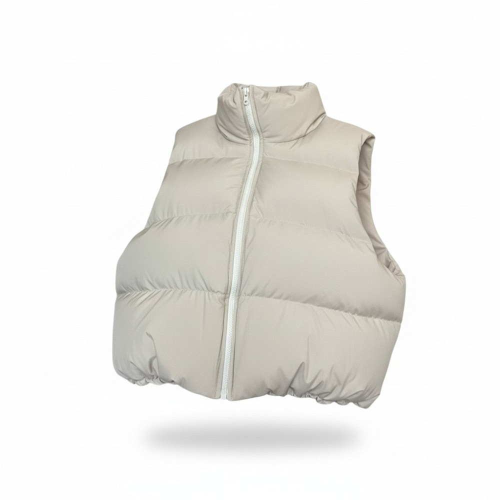 Жилетка черная женская укороченная Бежевый 50/52 Харьков - изображение 2