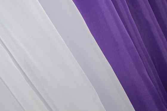 Кухонные шторки VR-Textil № 096к с подвязками фиолетовый с белым 400х170 см (50-802) Киев