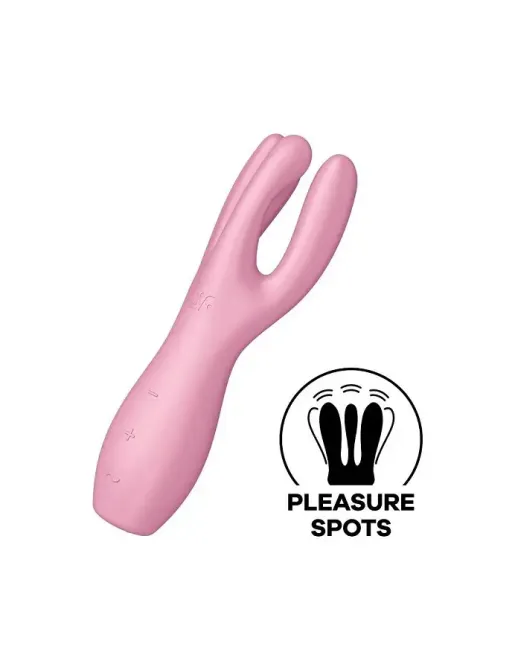 Кліторальний вібратор Satisfyer Threesome 3 Pink з трьома пальчиками Львів - фото 1