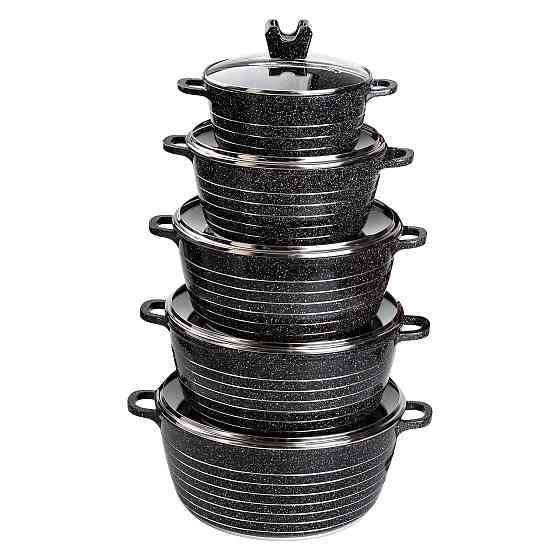 MGC Набір із 5 господарських каструль, 2,5-9 літрів, товсте дно, алюміній MGC HP-4-411B Київ