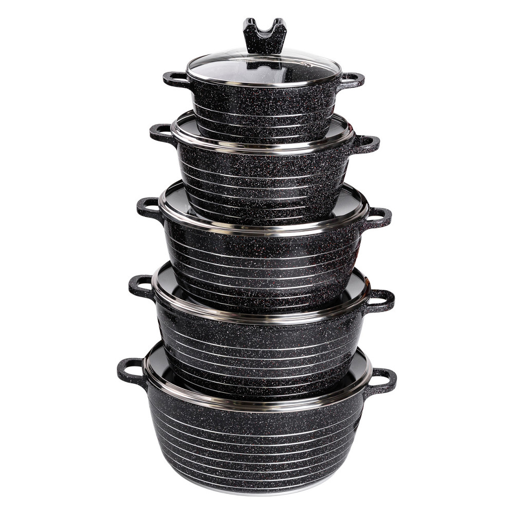 MGC Набір із 5 господарських каструль, 2,5-9 літрів, товсте дно, алюміній MGC HP-4-411B Київ - фото 2