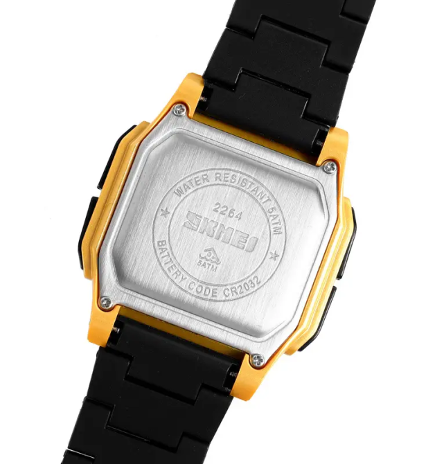 Часы мужские спортивные наручные Skmei 2264 Черный с золотистым Киев - изображение 5