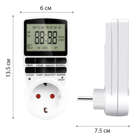 Умная розетка Timer TM02 с таймером отключения + часы Киев