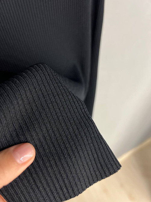 Майка женская A-N 3805 в рубчик с камнями на вырезе, черный, one size Киев - изображение 13